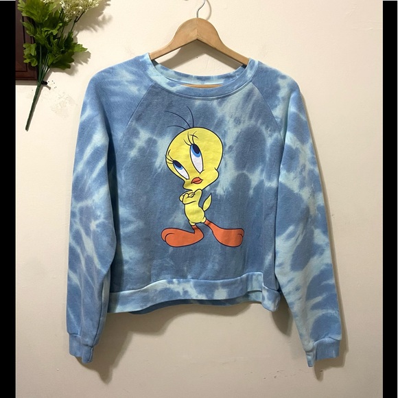 SOLD——————-Looney Tunes Tweety Bird Pullover Sweatshirt Tie Dye XXL - Picture 2 of 10